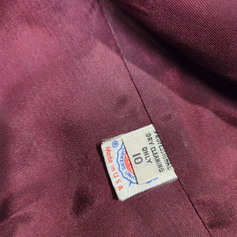 Vintage Oscar de la Renta Cropped Tux Blazer Purple Tweed Velvet Collar Size 10 - Picture 4 of 13